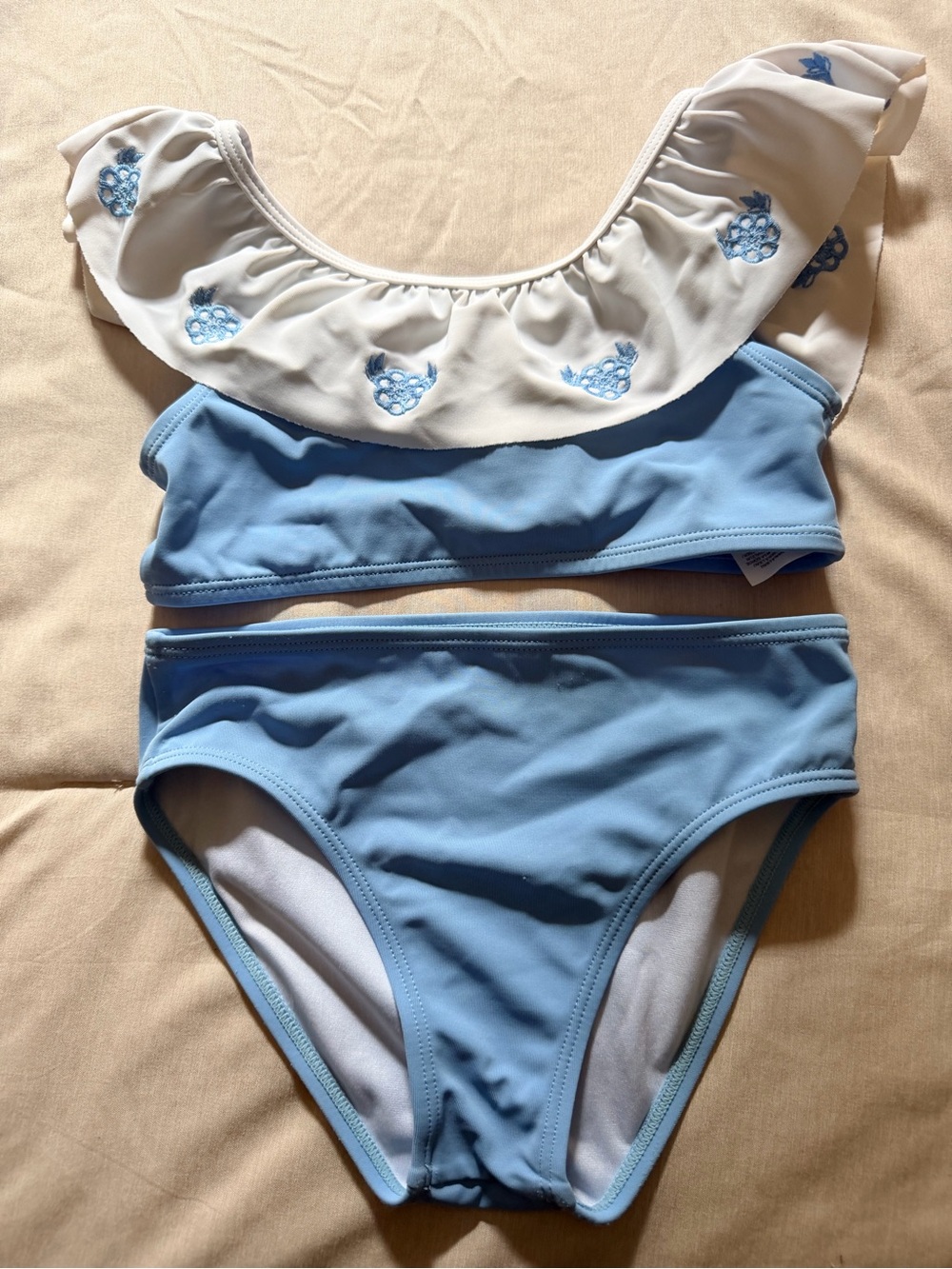 Janie and Jack Light Blue Bikini Set with White Lining